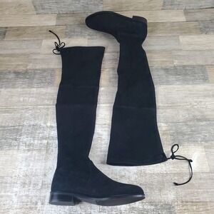 Stuart Weitzman Lowland Womens Knee-High Boots Sz 8.5 B Black Comfort Round‎ Toe